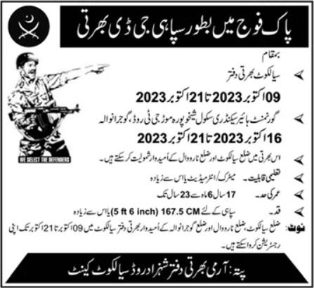 Vacancies Available At Pakistan Army